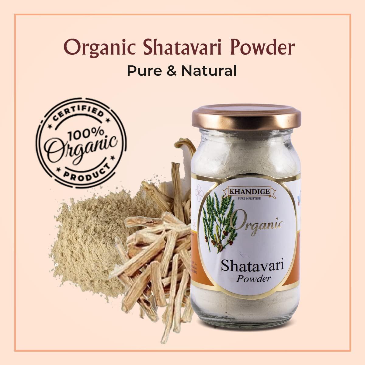 Khandige Khandige Organic Shatavari Powder (Asparagus Racemosus), Helps Promote Lactation-100Gms (Pack of 2)