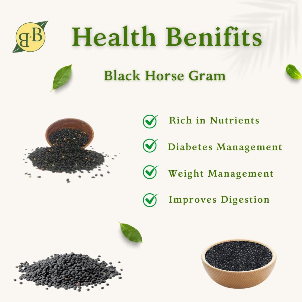 B&B Organics B&B Organics Black Horse Gram(900 g)/ Karuppu Kollu Paruppu/Protein Rich & Certified Organic Legume