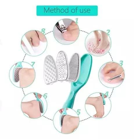 VIPREKHO VIPREKHO Pedicure Kit 8 in1 Set Foot Scrubber Callus dead skin Remover Shavers for Feet Foot File Tools Foot Scrub Foot Spa Salon Skin Cleaner Scrubber Skin Care Tools Pedicure Supplies