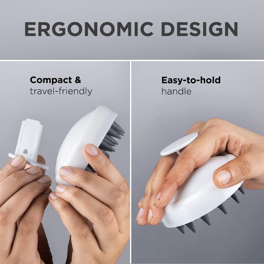 FURR FURR By Pee Safe Scalp Massager for Hair Growth with Removable Handle (2N) | Soft Silicone Bristles for Dry Massage, Oil & Shampoo | Helps Stimulate Blood Flow, Reduce Dandruff & Prevent Hair Loss.