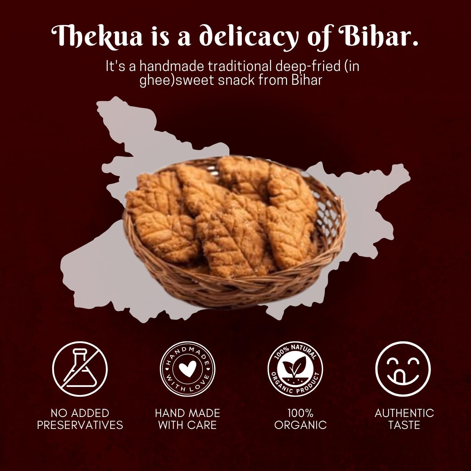 Generic CRUMBS Special Desi Ghee Thekua | Bihari Traditional Healthy Snack Pure Wheat f;our Thekua, Hand Crafted Crisp Crunchy Cookies | 400g