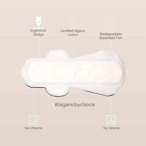 THE WOMAN'S COMPANY The Woman's Company Day Sanitary Pads for Women Value Pack of 16 | Organic Cotton Napkins Antibacterial, Biodegradable & Rash-Proof Pad for Regular Flow