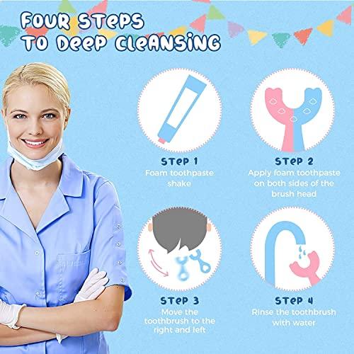 NYR HNYR (PACK OF 2) Kids U Shaped Toothbrush for Age 2-6 year old boys | Loving Elephant Ganpati fun Design U-shape soft tooth brush for boys children multicoloured