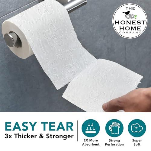 THE HONEST HOME COMPANY The Honest Home Co. | 2 Ply Toilet Paper Roll | 2400 Pulls | 100% Virgin Pulp & Super Soft | Clog - Free | Pack of 8 (300 Pulls/Roll)