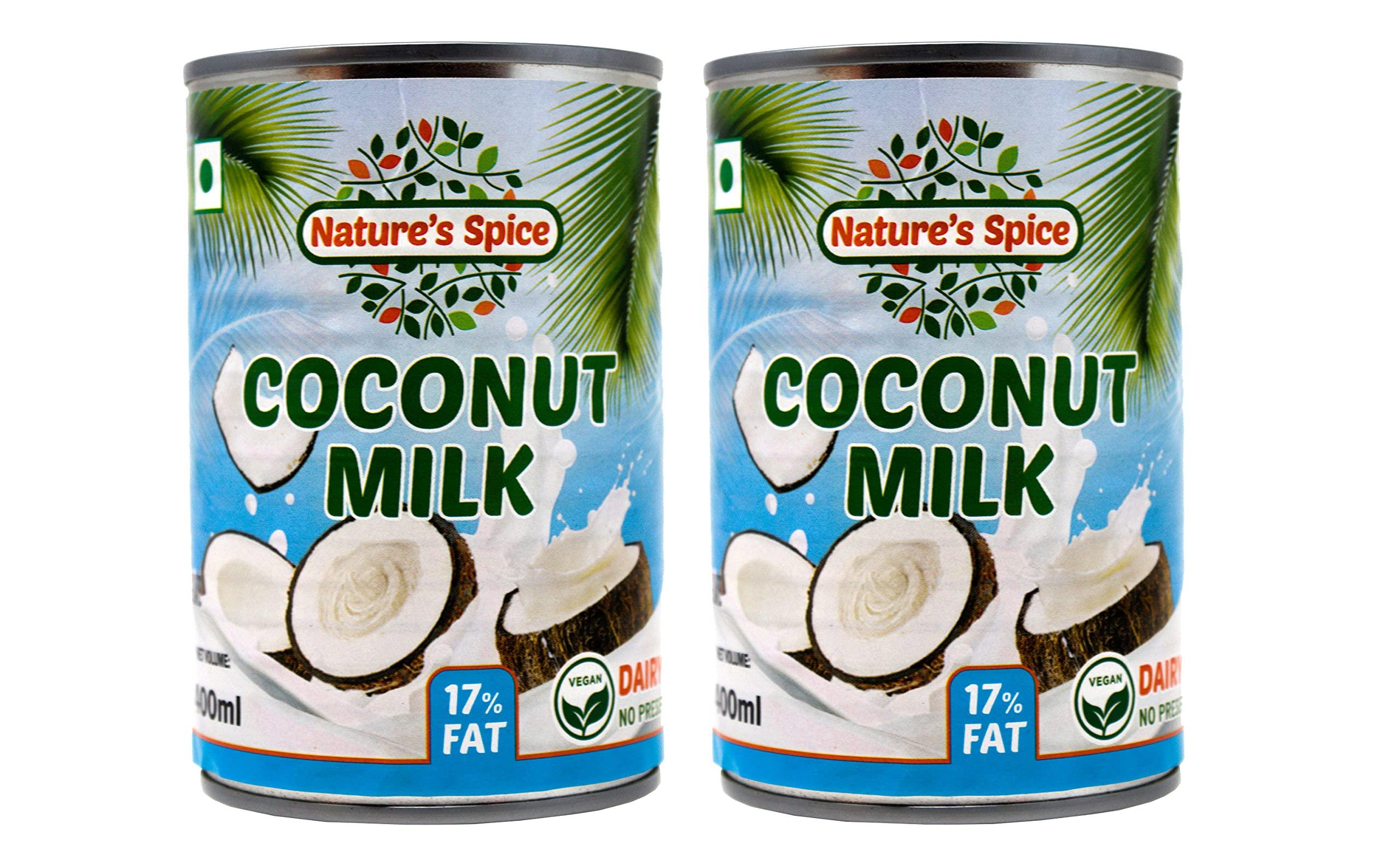 Nature's Spice - Pure as Nature Intended Nature\'s Spice - Pure as Nature Intended Pure & Natural Coconut Milk With 17% Fat Combo Pack Of 2 X 400Ml (800Ml)
