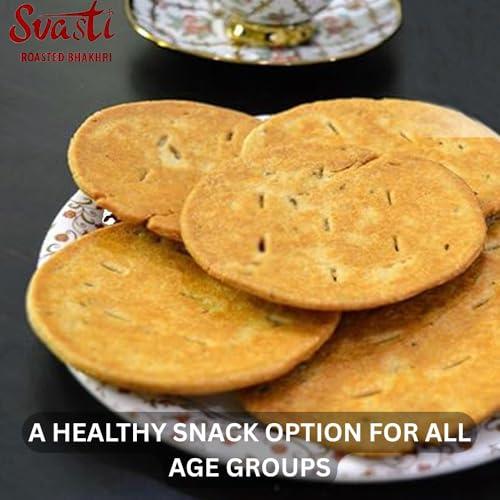 Svasti Svasti Jeera Bhakhri, 200 Gms | Whole Wheat Gujarati Bhakri | Vacuum Packed (Pack Of 4)