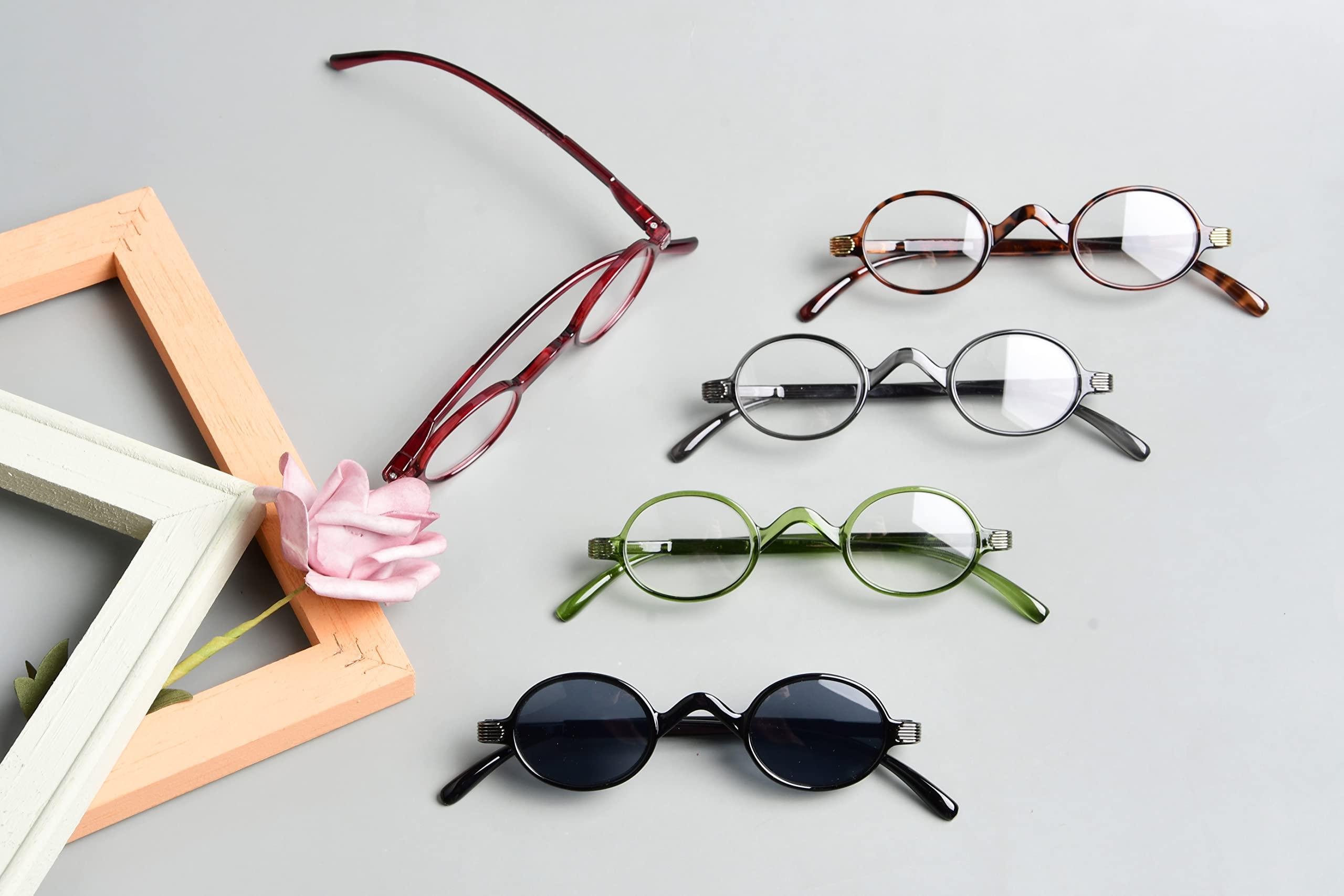 BLUELESS BLUELESS Vintage Round Reading Glasses Professor Readers Small Lenses (Tortoise, +1.25)