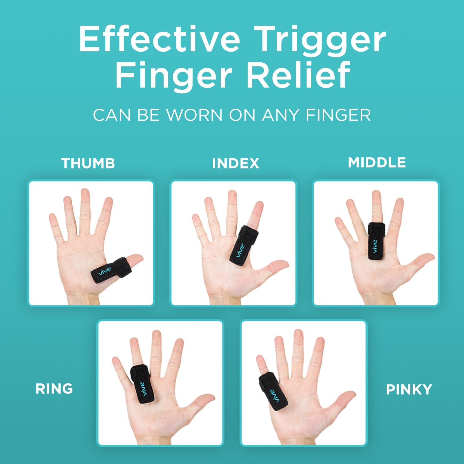 Vive Trigger Finger Splint by Vive - Support Brace for Straightening Curved, Bent, Locked & Stenosing Tenosynovitis Hands - Tendon Release & Pain Relief