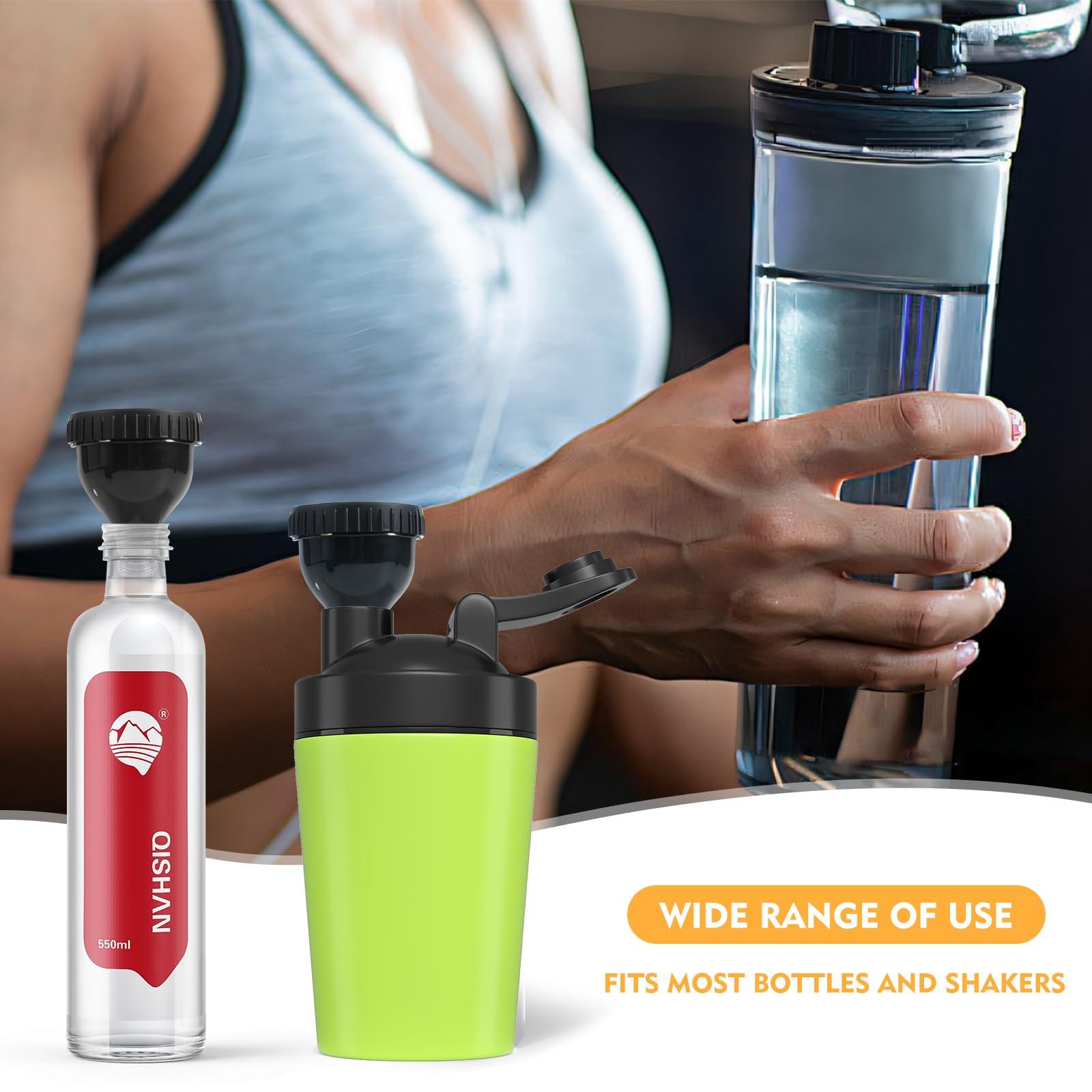 Tantanle 2 Pack Protein Powder Funnel, Portable Protein Powder Keychain, 50ml Protein Powder Holder, Protein Powder Container for Workouts, Fitness and Traveling