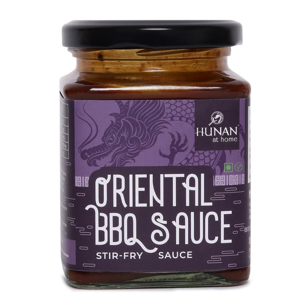 Hunan at Home Hunan at Home Tangy Sweet Oriental BBQ Stir Fry Sauce (250 Gms) No MSG, 100% Vegetarian, Ideal for Stir Fries, Sizzlers, Noodles, Marinade, Dip, Dressing, Used in Korean, Thai and Chinese Cooking