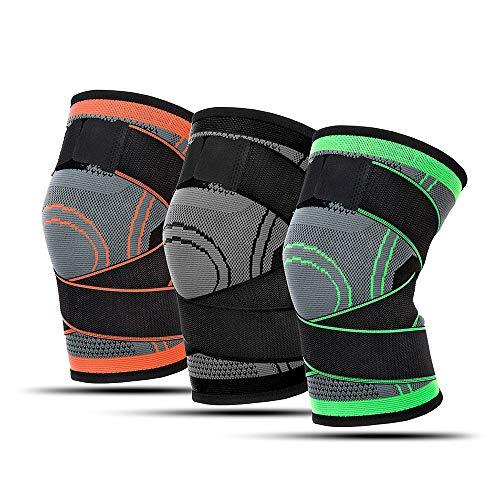 Decdeal Decdeal 1PC Knee Support Professional Protectives Sports Knee Pad Breathable Bandage Black+Grey XL