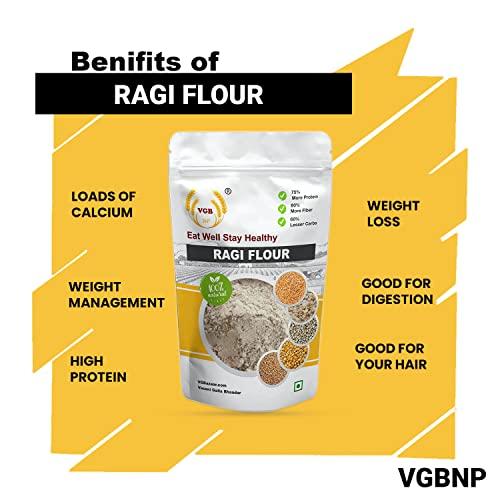 VGBNP VGBNP 100% Natural & Original Finger Millet Flour Kezhvaragu (Ragi Flour) Pure Nachani ka Aata (sprouted ragi flour|ragi huri hittu| Mandia) Healty Flour Fibre Rich/immunity builder-2kg.