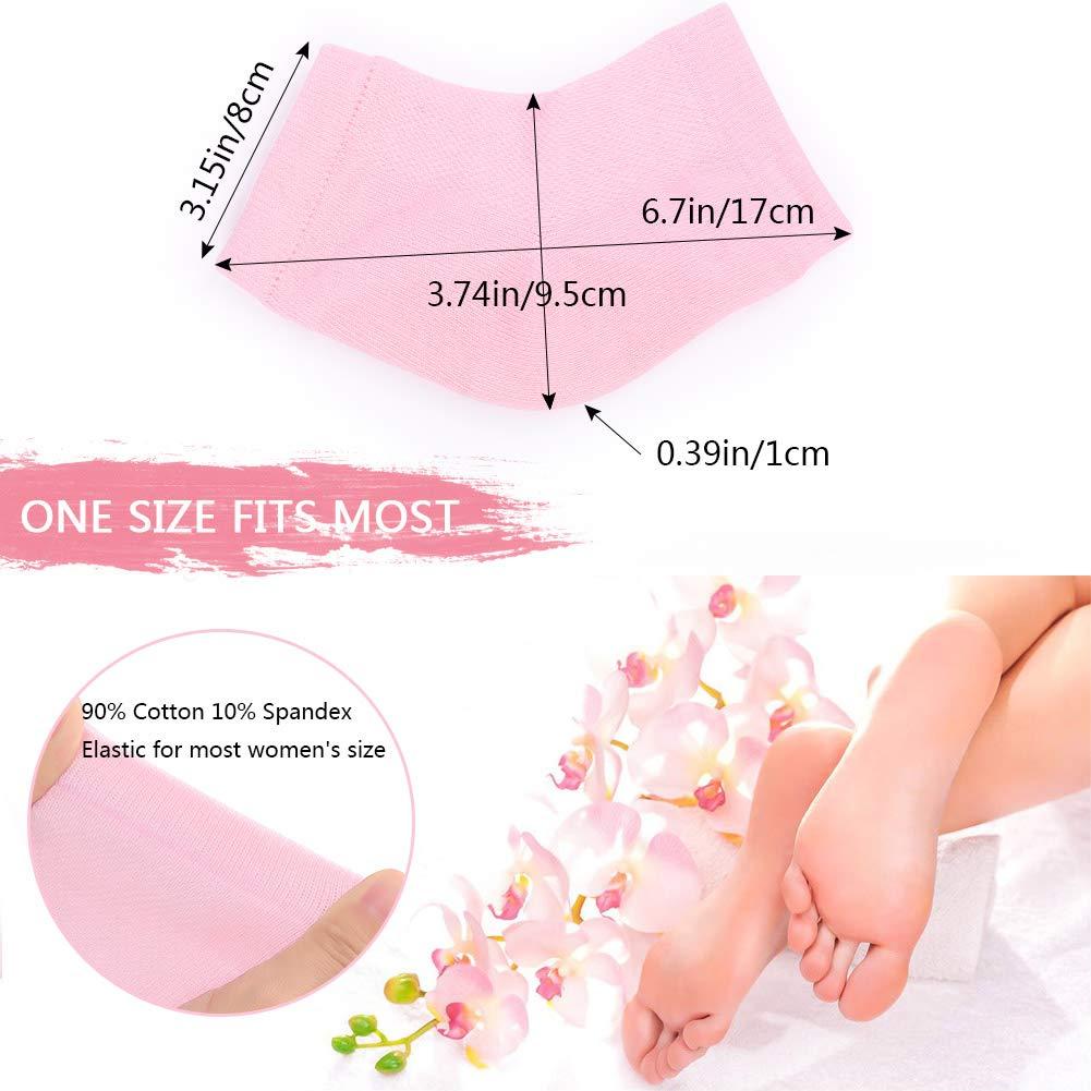 Codream 3 Pairs Vented Moisturizing Gel Socks Lotion Gel for Dry Cracked Heels, Spa Gel Socks Humectant Moisturizer Heel Balm Foot Treatment (Pink&Grey&Turquoise)