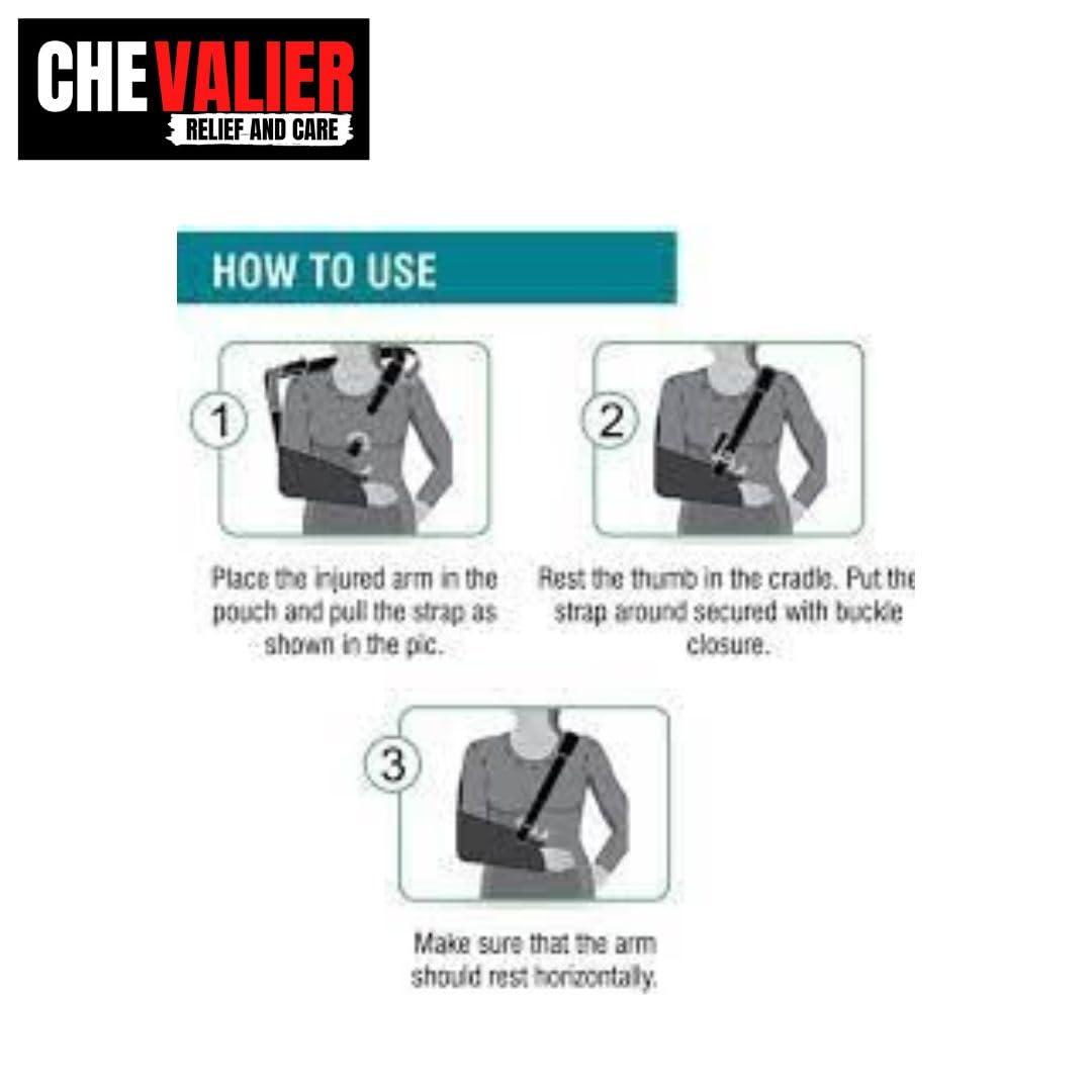 CHEVALIER CHEVALIER Arm Sling Pouch Belt, Arm Brace Immobilizer with Elbow Support for Left/Right Hand Fracture, Sprain, Dislocation, and Pain Relief (XL, Black)