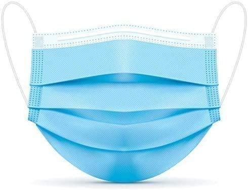 Generic 50 Pieces Blue Melt Blown - SMMS Fabric 3 Ply Disposable Face Mask with Nose Pin and Reusable Elastic Ear loop Unisex Suitable for Home, School, Office and Outdoors (BLUE)