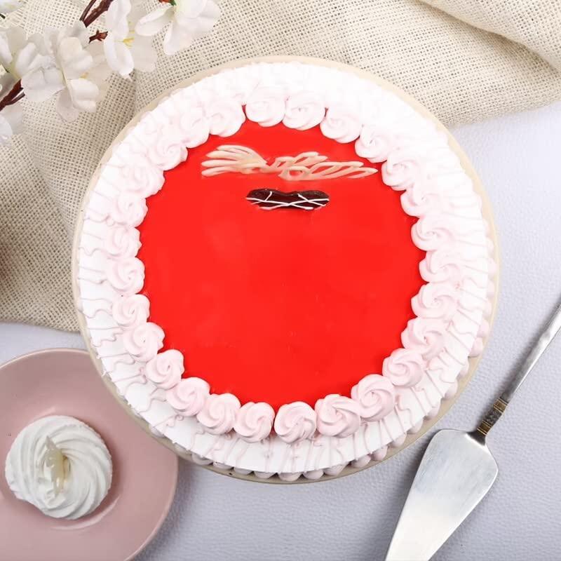 Floweraura FlowerAura Strawberry Delicious Cake Gift's For Birthday, Anniversery, Valentine's Day, Mother's Day, Party (1.0kg) (Same Day Delivery)
