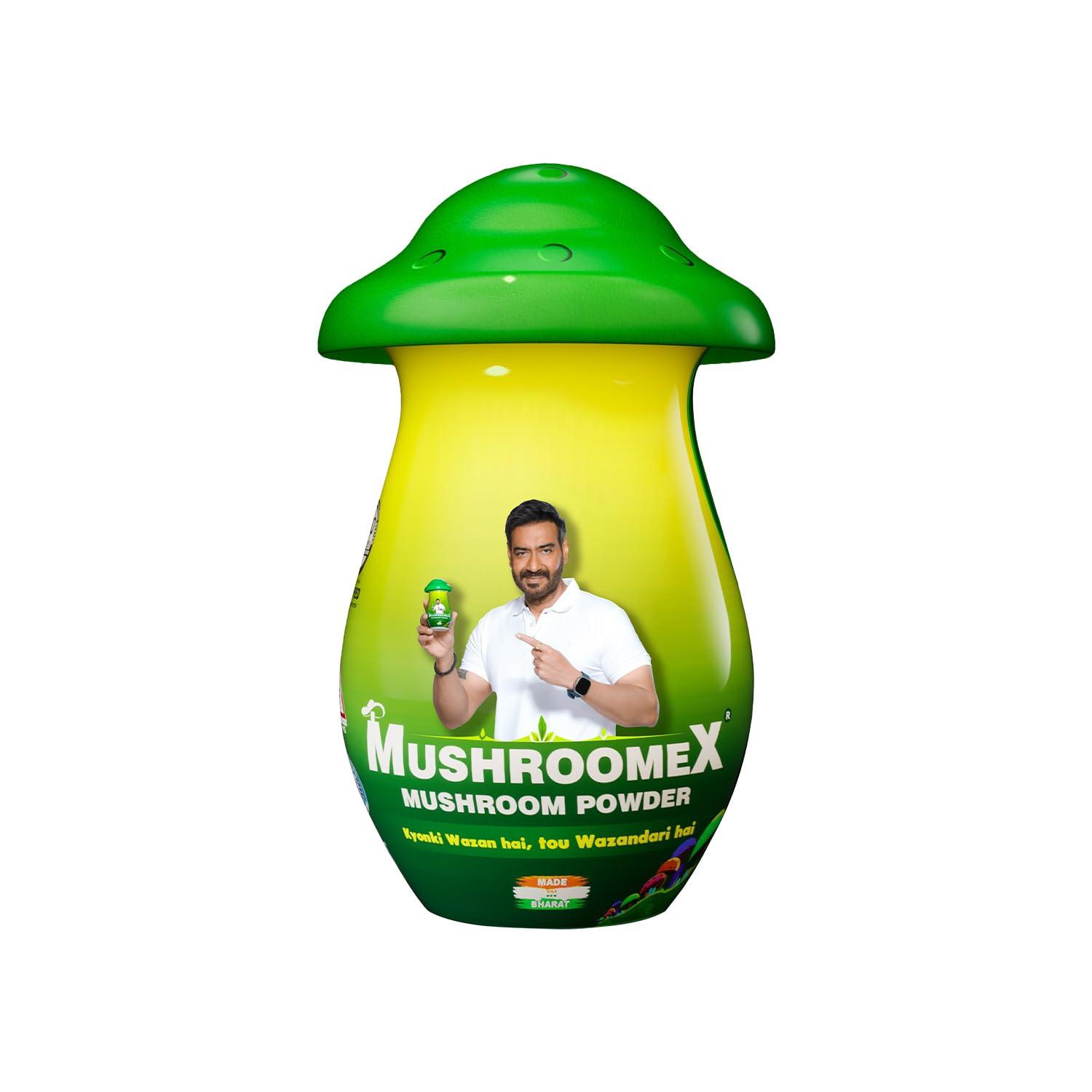 mushroomex Mushroomex 100 Gram Mushroom Powder Ayurvedic Weight Gainer for Men Women and Adults with Natural Ingredients to Improve Stamina, Appetite and Overall Wellness (Pack of 1)