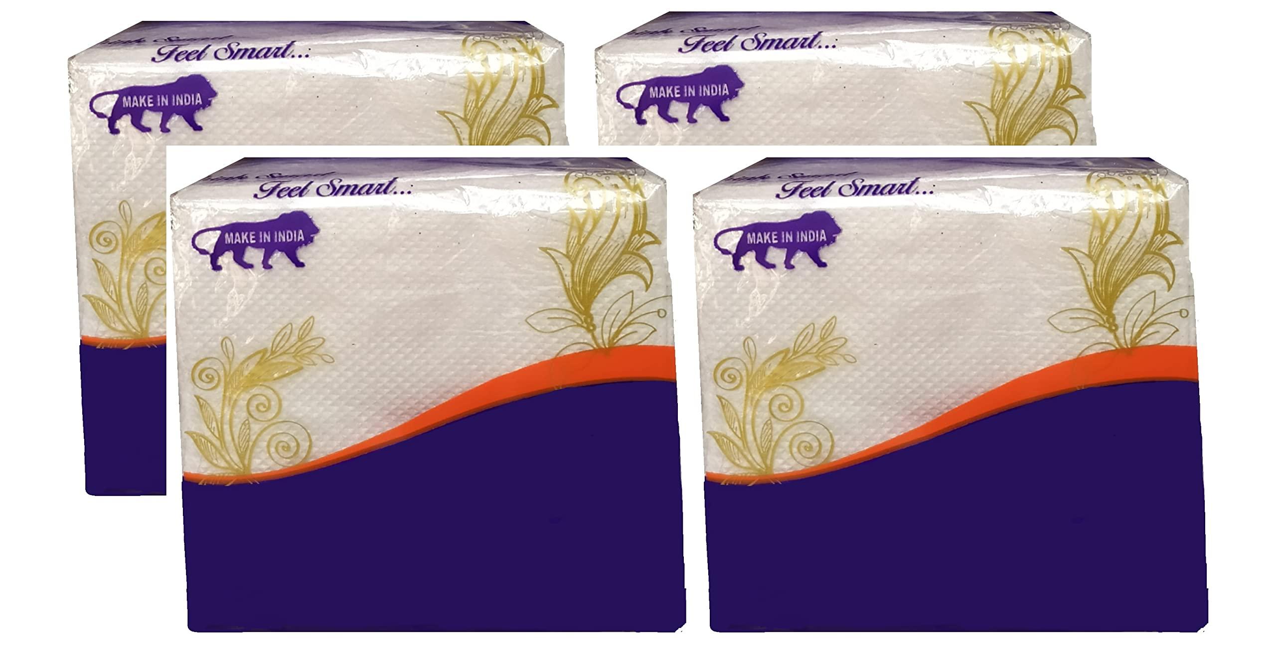 TIS02 Seashell Trading Platinum Tissue Paper Napkin/Serviettes- 200 pieces (Pack of 4 x 50)