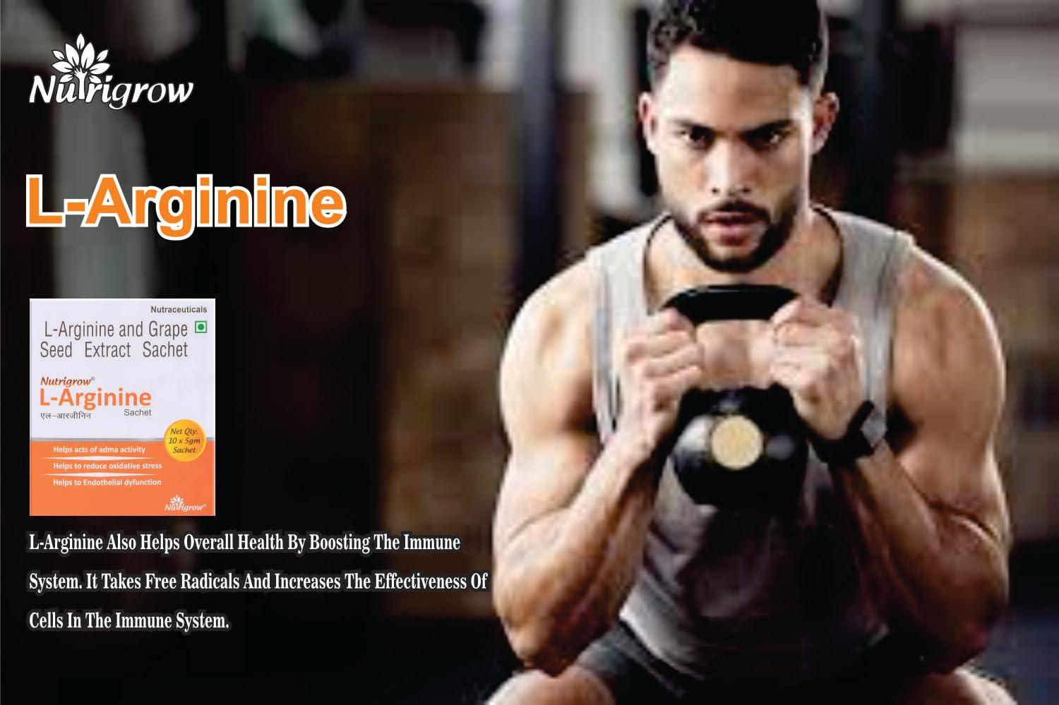 Nutrigrow Nutrigrow L-ARGININE SACHET POWDER (50 g) Pack Of 4 /muscle gainer powder/body builder/for muscle growth/Stamina/Energy & Immunity