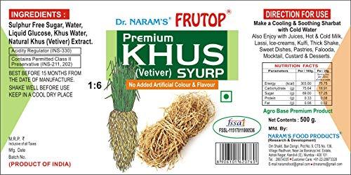 Dr Naram's Frutop Premium Khus Syrup 500g