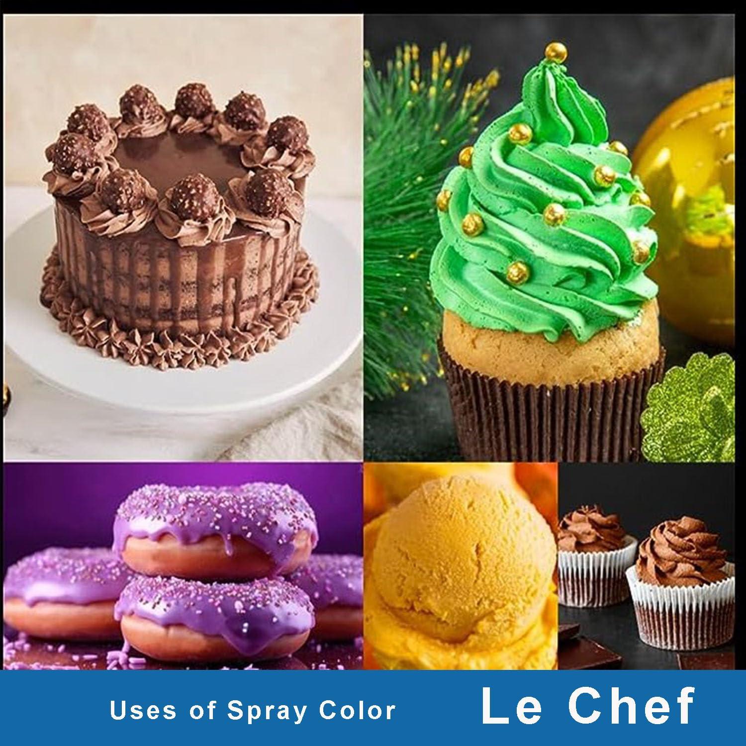Le Chef Le Chef 40 gm Edible Metallic Golden Spray Color|Best For Baking & Cake Decoration| Puff Colors