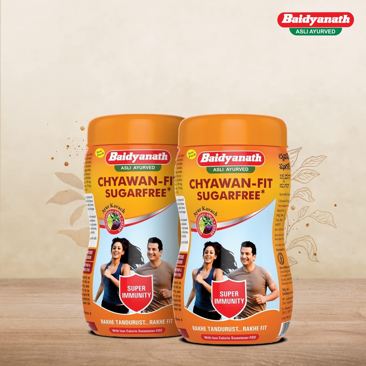 Baidyanath Baidyanath Asli Ayurved Chyawan-Fit Sugar Free Chyawanprash 1 Kg - (Pack Of 2)