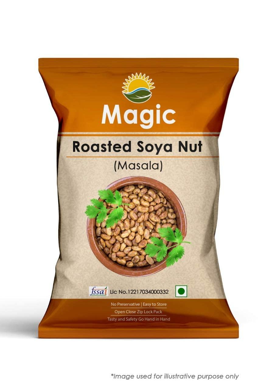 Magic Magic Roasted SOYA Bean Masala Nuts/Diet Snack Food/Roasted SOYA namkeen/No Preservative/Gluten Free /High Protein/Lactose Free/Non GMO Soyabean 200 g (Pack of 5)