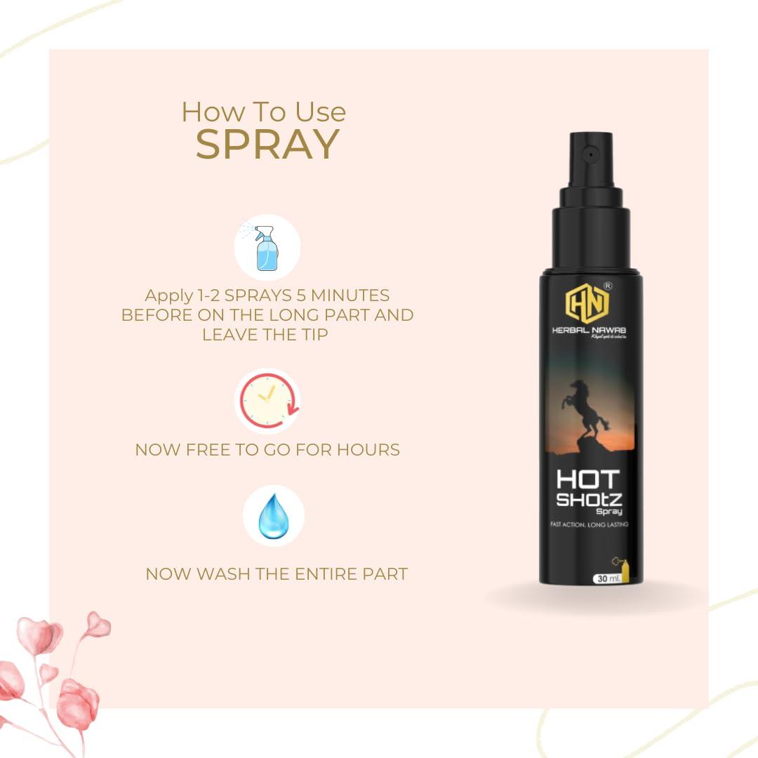 HN Herbal Nawab | Hot Shotz | Non Transferable | Ayurvedic Spray for Men 30 ml