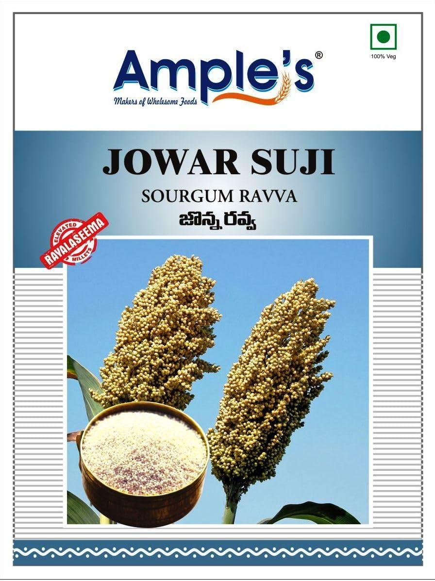 AMPLE FOODS Amples Jowar suji/ravva | Jonna ravva |Healthy Breakfast | No preservatives added | 500 gms | Gluten free