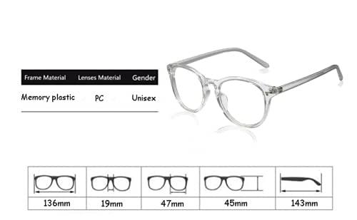 Fancy-Creation Fancy-Creation Premium UV400 Protected Round Anti Glare Reading Glasses Zero Power Computer Glasses For Men & Women (Multicolor) (Transparent)