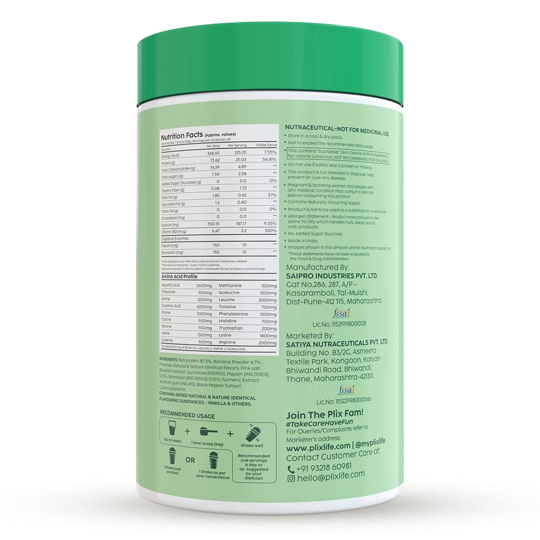 The Plant Fix Plix PLIX - THE PLANT FIX EVOLVE Performance Plant Protein Powder For Muscle Gain And Recovery (Vanilla Flavour) 1Kg, Vegan Protein Drink With B12 Vitamin, Helps To Boosts Immunity, No Added Sugar