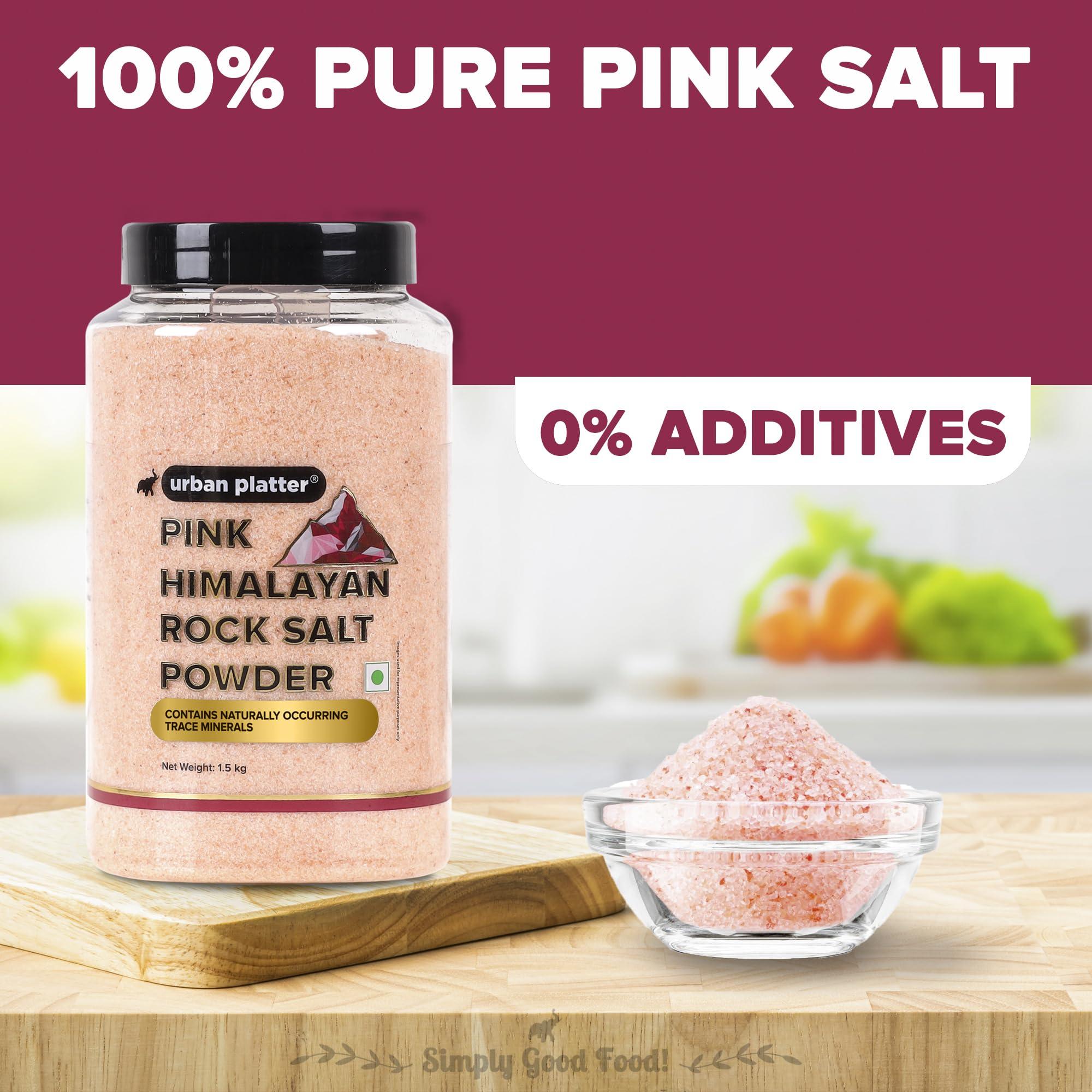 urban platter Urban Platter Pink Himalayan Rock Salt Powder, 1.5kg (Unrefined | Additive Free | 100% Pink Rock Salt | Sendha Salt | PET Jar)