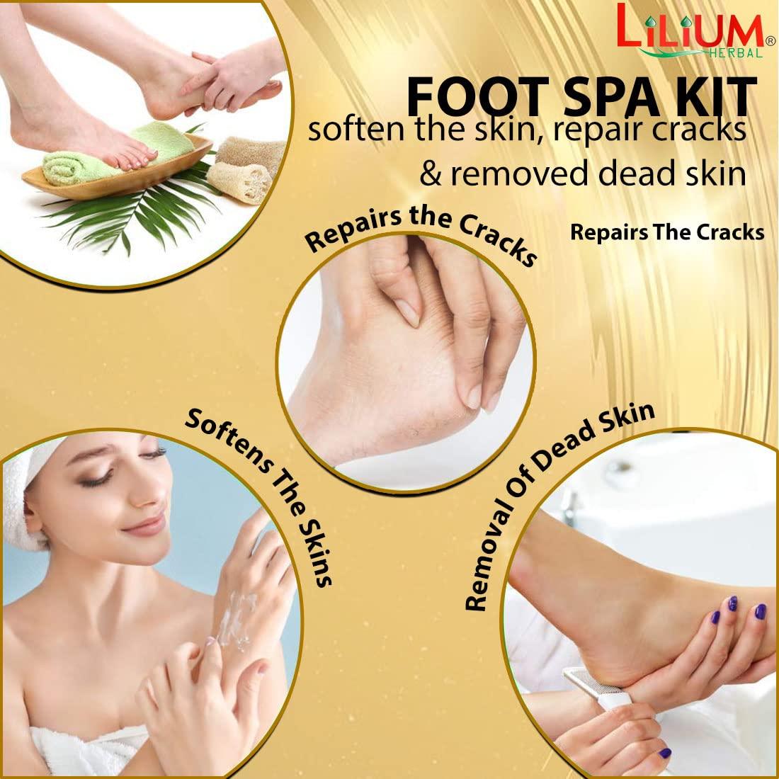 Lilium Lilium Manicure & Pedicure Foot Spa Kit for Soften The Skin, Repair Cracks & Removed Dead Skin, 450g