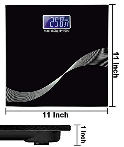 Vroxy Vroxy Digital Personal Body Weighing Scale, Best Electronic Bathroom Scales & Weight Machine for Home & Human Balance with Room Temperature Indicator (Large, 11x11 inch, 180Kg Capacity)