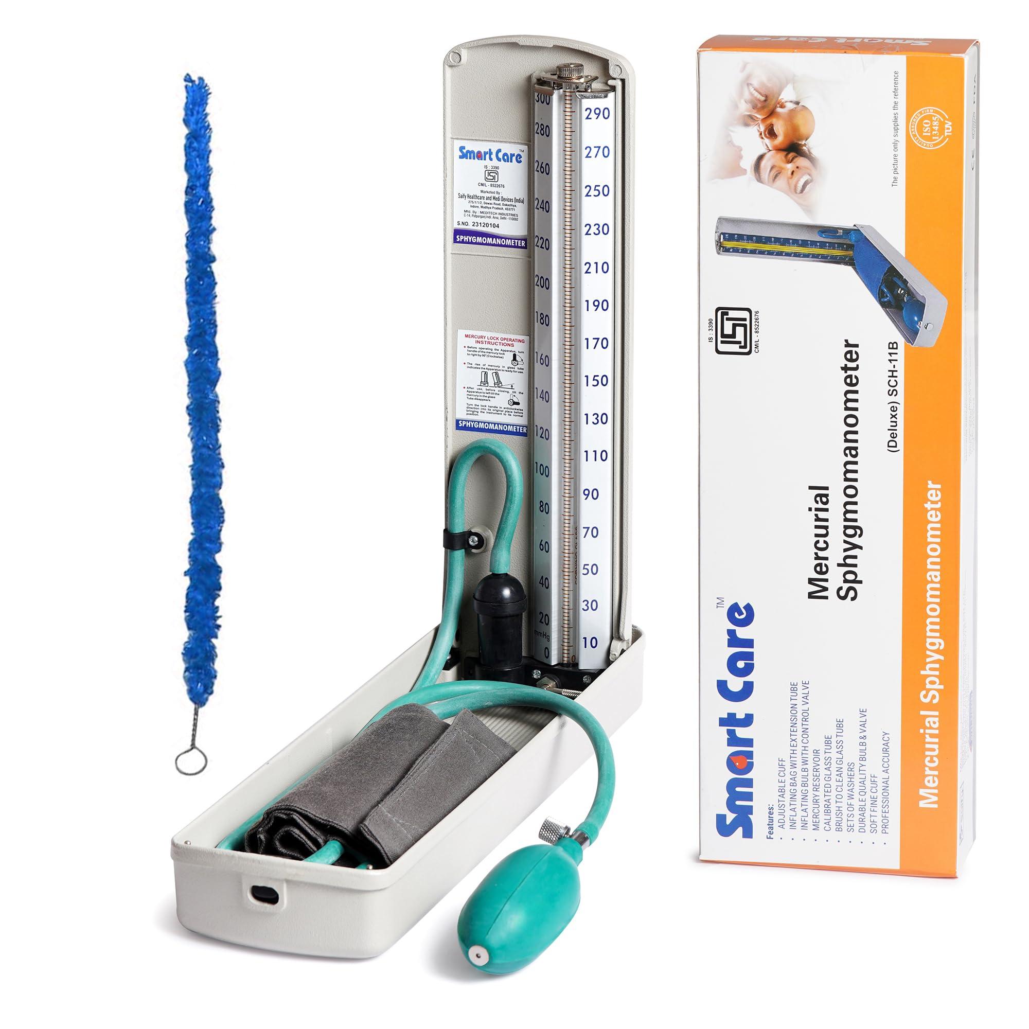 Smart Care SMARTCARE Mercury Blood Pressure Monitor | Precision Sphygmomanometer for Accurate Readings and Health Monitoring