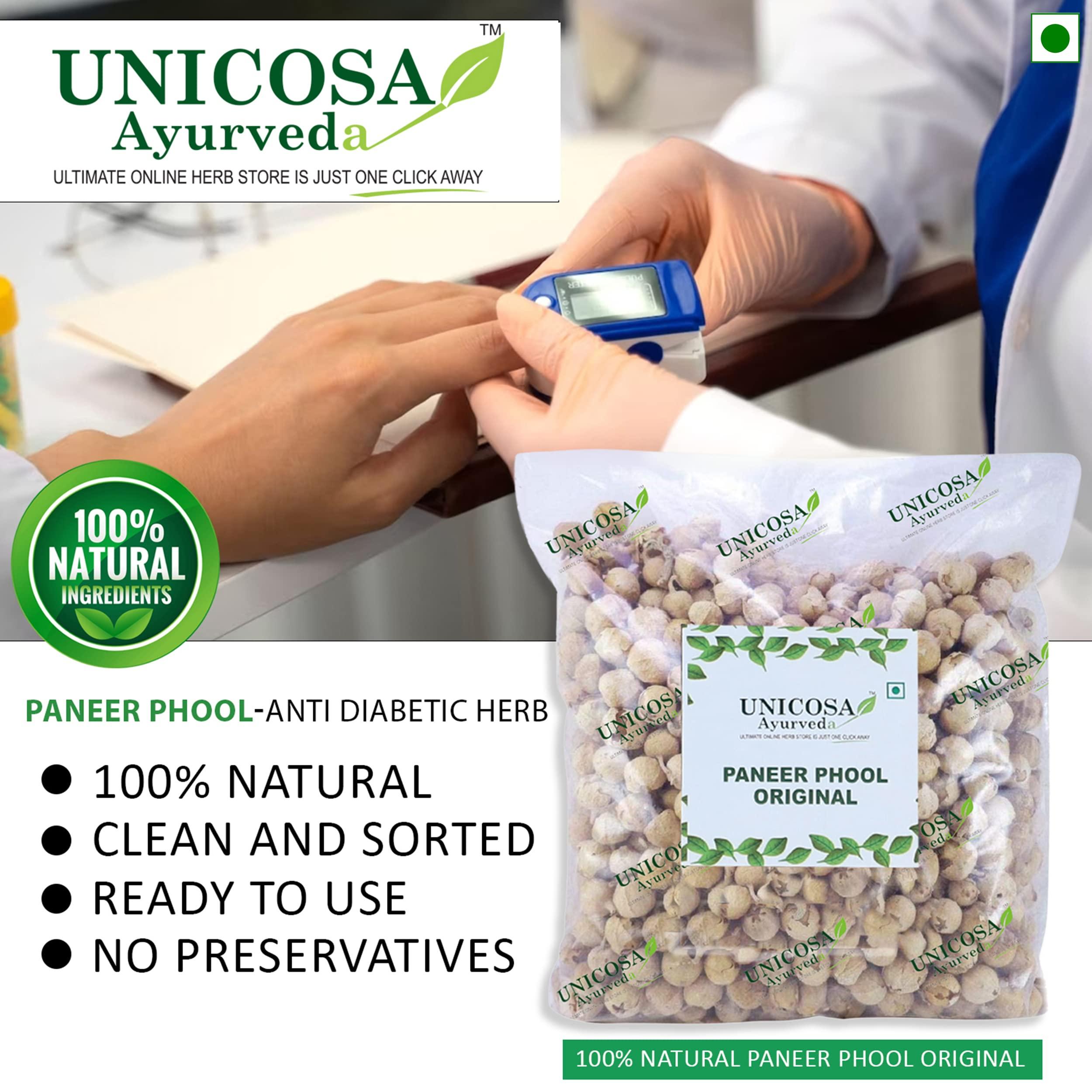 UNICOSA Ayurveda UNICOSA Ayurveda Natural Paneer Phool Herb for Diabetes 800gm | Paneer Doda | Withania Coagulans | Paneer Dodi