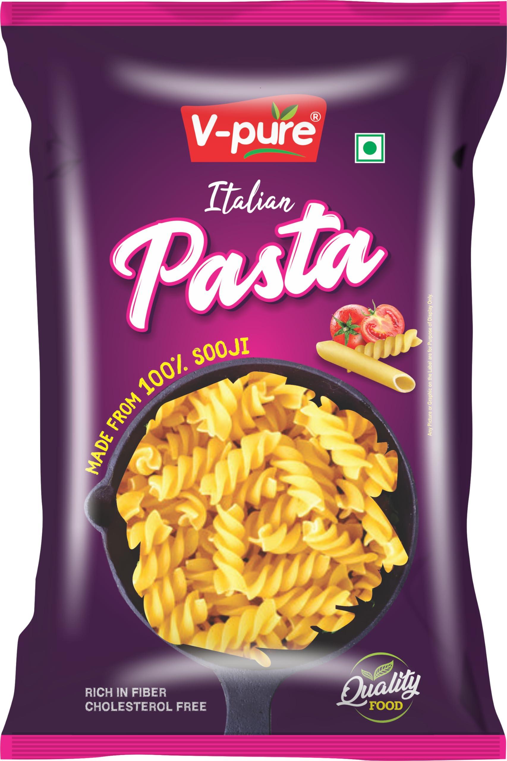 V-pure V-pure | PASTA FUESLI | 500 gm (Pack of 1) | High Protein Pasta | 100% Durum Wheat Pasta | Vegetarian | Low in Calories | No Trans Fats | Healthy Breakfast