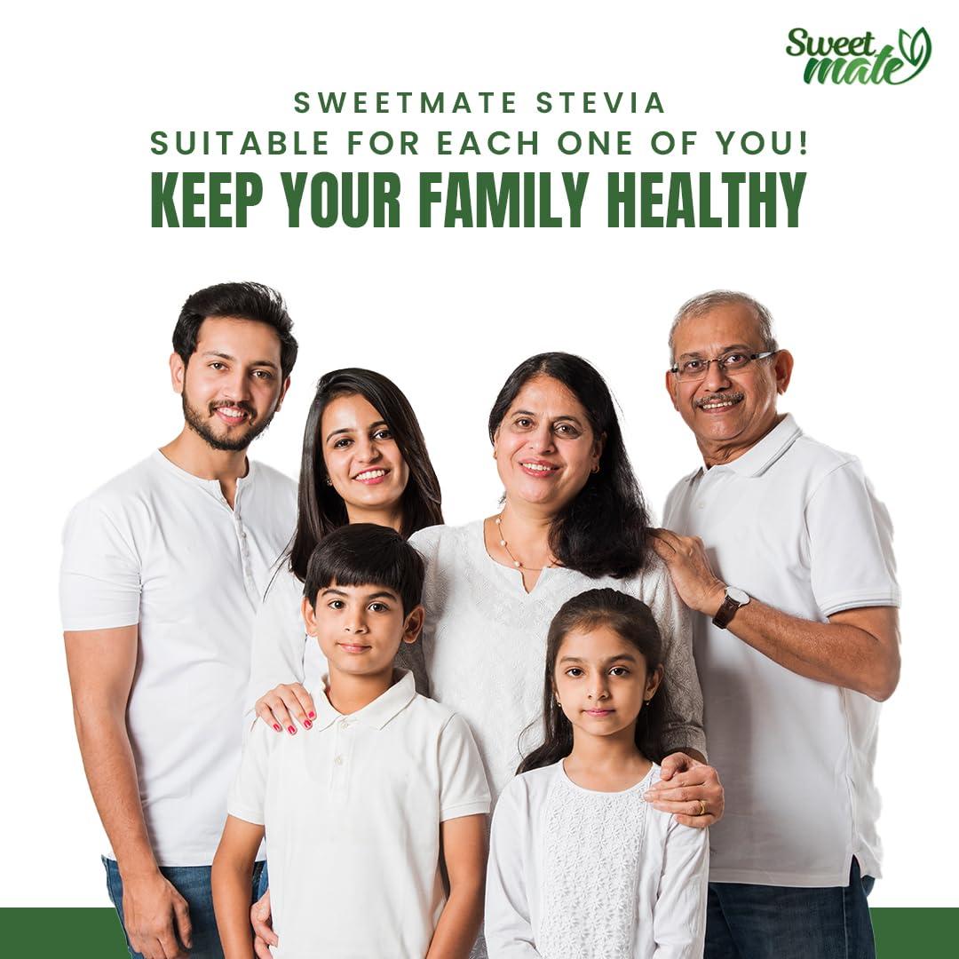 Sweetmate Sweetmate Stevia Sachets 600 (100 Sachets x Pack 6) Servings 100% Sugar Free Vegan Keto Friendly Natural Diabetic Friendly Plant-Based Sweetener Powder with Zero Stevia leaves Powder