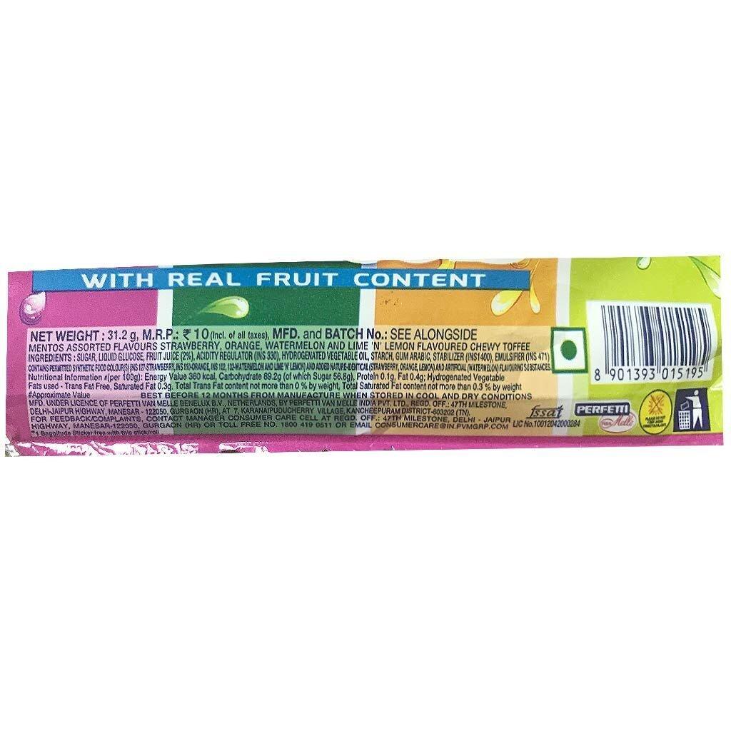 Mentos Mentos Rainbow Roll Assorted Flavours Candy, 31.2 g (12 Pieces)