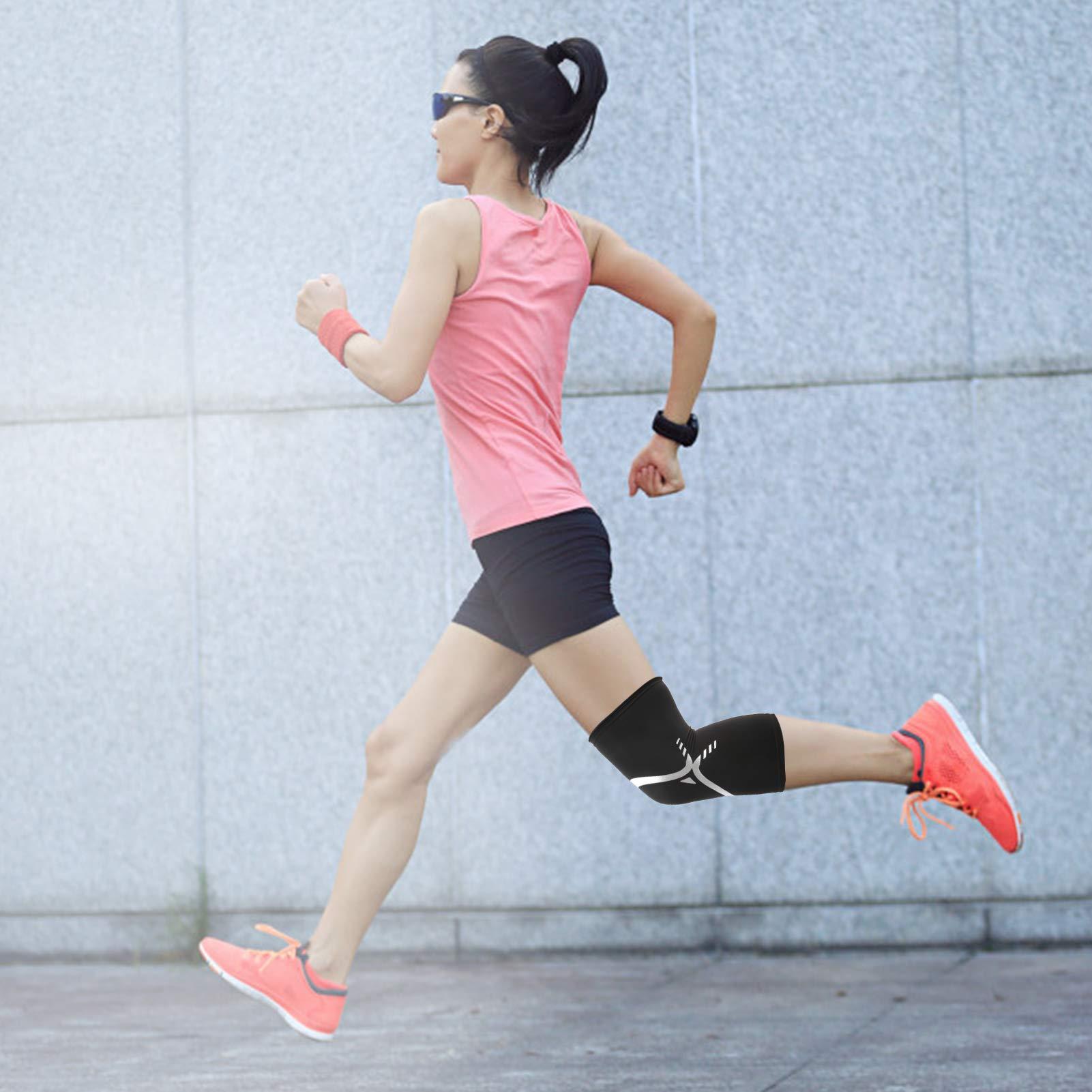 Jingyig AntiSlip Knee Wrap, Knee Support Brace, for Hiking Excercise Running Fitness(L)