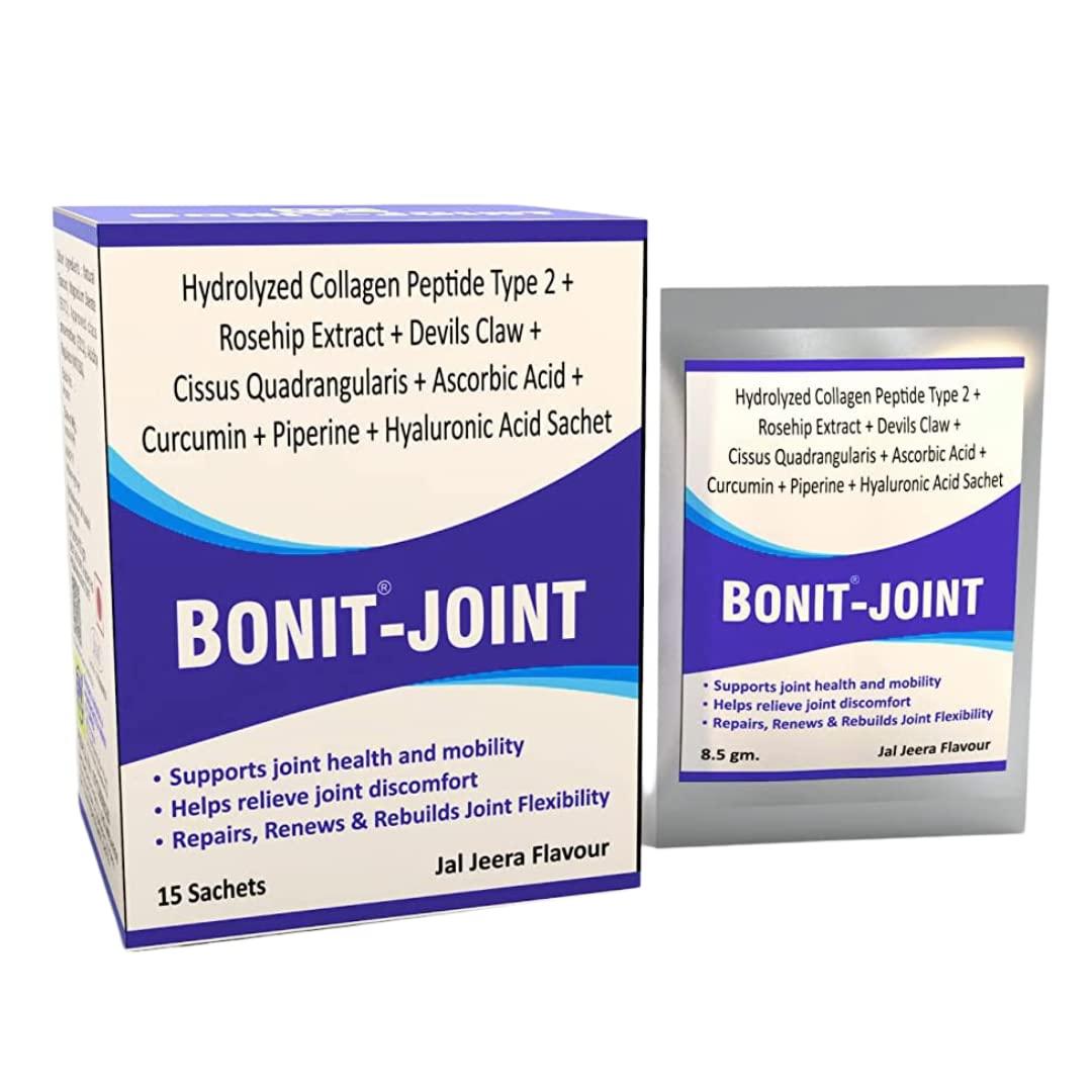 S G WELNESS S G Welness Bonit-Joint | Joint Support Supplement for Flexibility and Mobility | Joint Pain Relief Supplement with Jal Jeera Flavor | Suitable for Men & Women - Pack of 15 Sachet