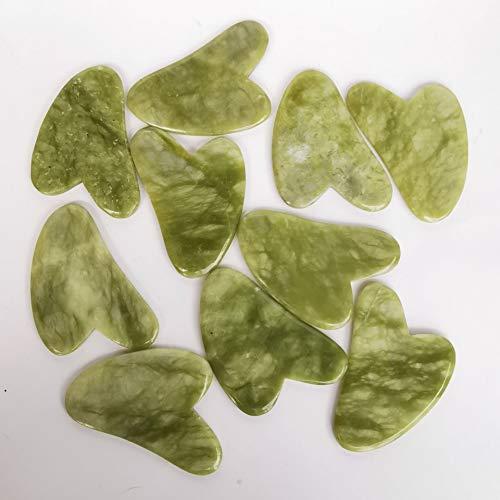 Loveliome Loveliome Scraping Facial Massage Tools, Crystal Jade Guasha Stone Board for SPA Acupuncture Therapy Trigger Point Treatment(Green Jade)