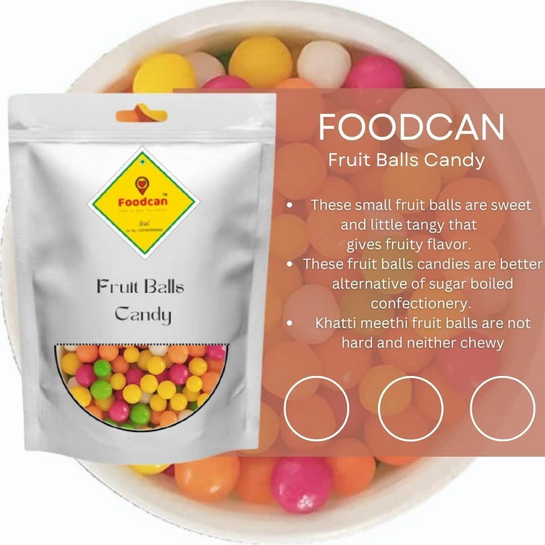 FOODCAN Foodcan Fruit Balls Candy (Multi Color & Fruity Flavor), 400 Gram