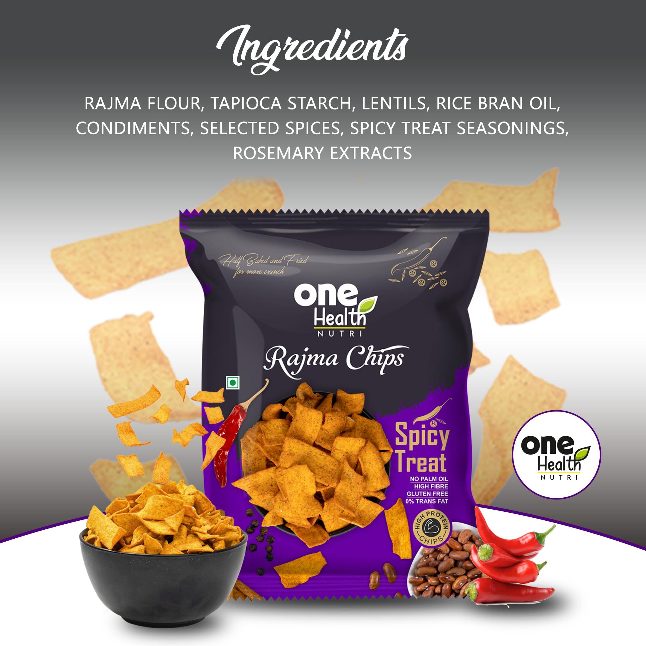 ONE HEALTH NUTRI ONE HEALTH NUTRI Spicy Treat Rajma Chips - 60 Gram each | Protein Rich | Fresh, Crispy and Crunchy Evening Snack (All Natural Ingredients) (Pack of 1)