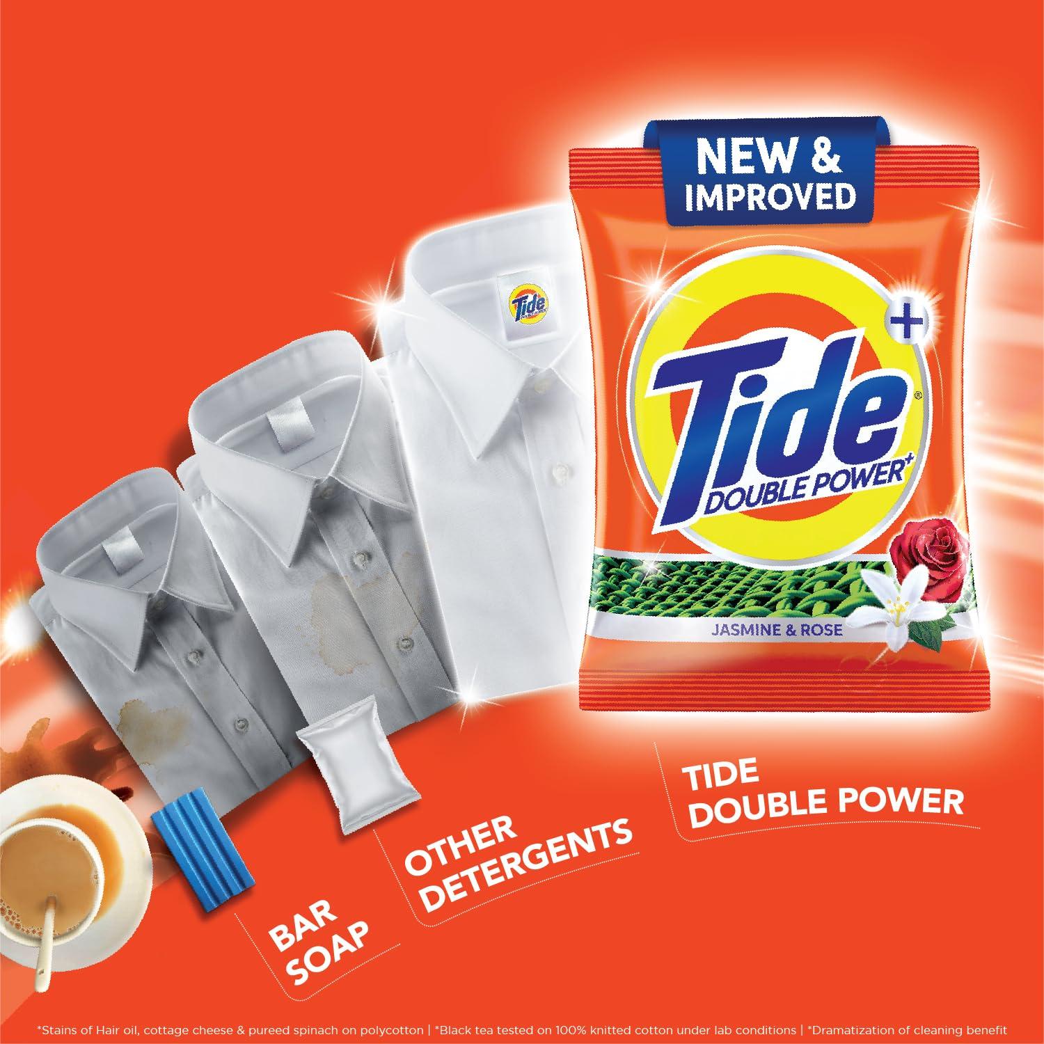 Tide Tide Plus Double Power Detergent Washing Powder Jasmine & Rose 6kg + 2kg FREE (Pack of 2)