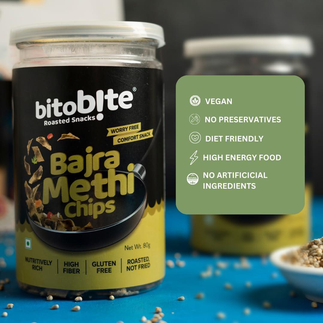 BitoBite BitoBite Wholesome Healthy Snack Combo Oats Chips Bajara Methi Chips
