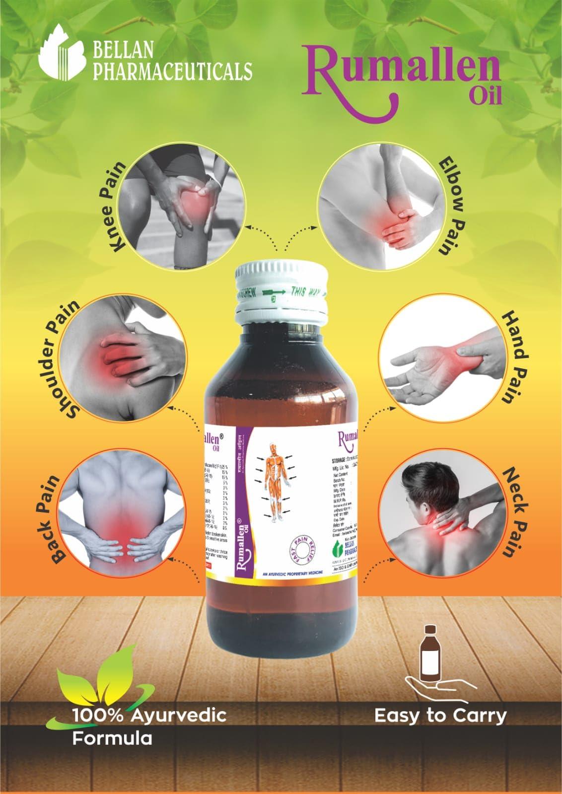 BELLAN PHARMACEUTICALS BELLAN PHARMACEUTICALS RUMALLEN OIL-100 ml (Pack of 2)- An Ayurvedic oil