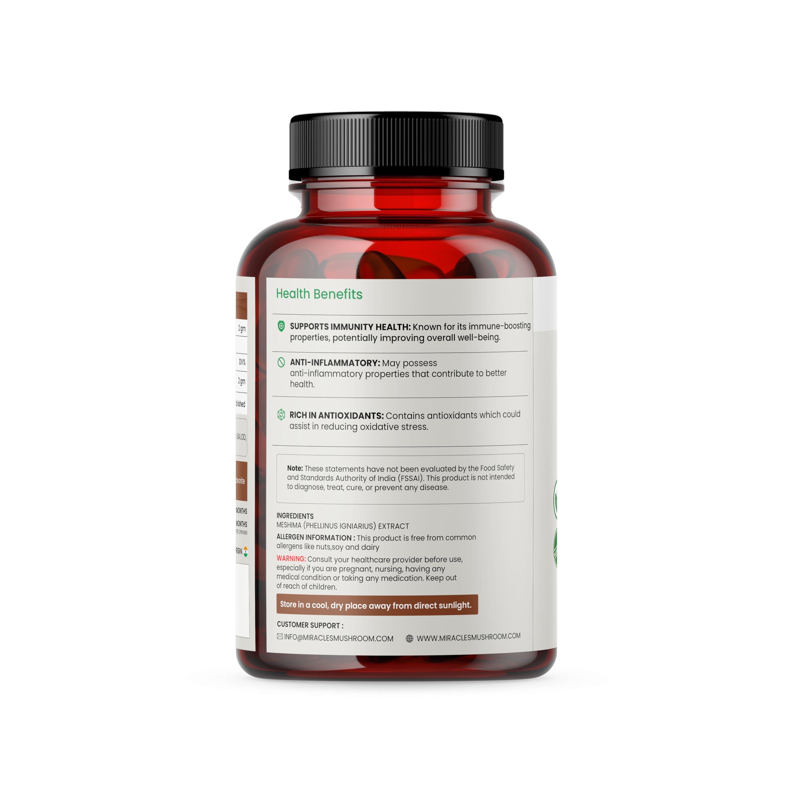 Miracles Mushroom Miracles Mushroom Meshima Mushroom Extract Powder,Immune Support, Anti-Inflammatory & Antioxidant, Strength 2:1, 55 Servings (110 gm)