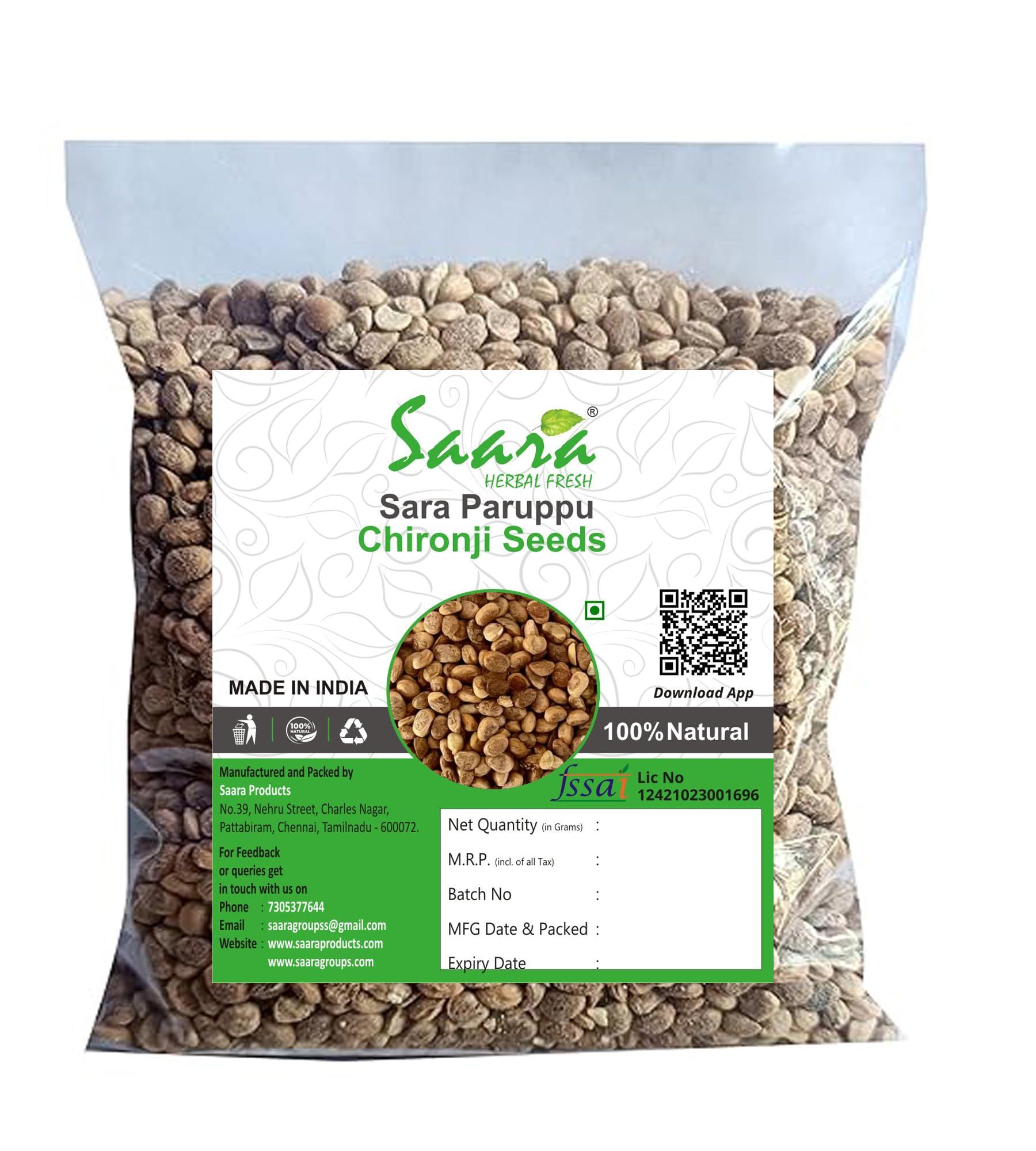 SAARA Saara HERBAL FRESH Sara Paruppu, 50g, Chironji, Mural Maram, Cheronjee, Korka, Charoli, (pack of 1 x 50g)