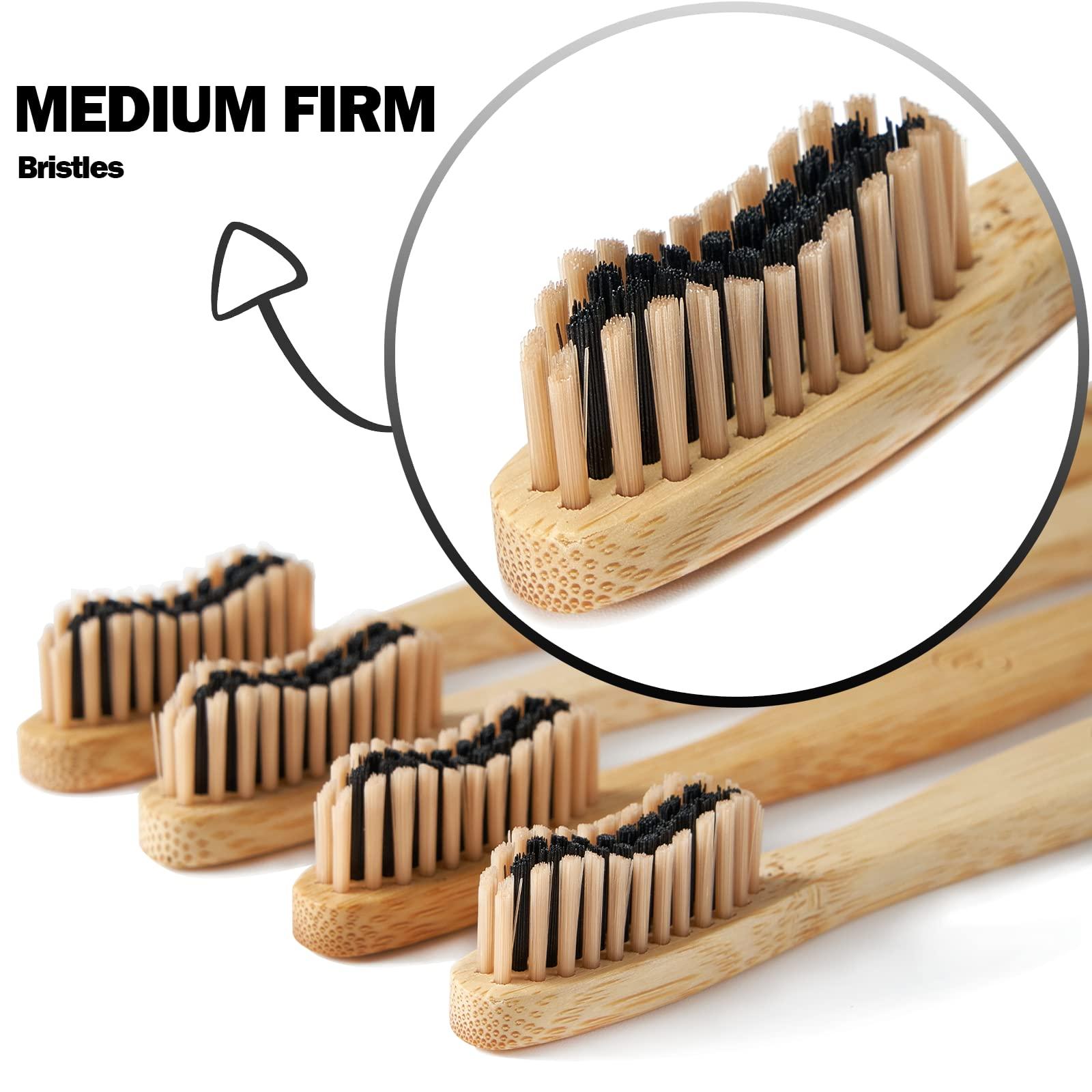 paeyaer paeyaer 20 Count Bamboo Toothbrushes (Soft+Medium), Natural Wood Toothbrushes Bulk, Eco-Friendly, BPA Free, Biodegradable & Compostable Charcoal Wooden - Reusable Travel Toothbrushes